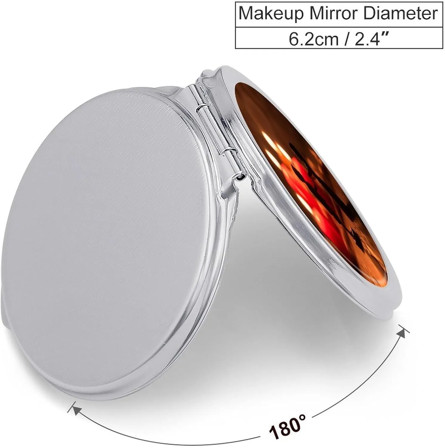Compact Travel Makeup Mirror Small Handheld Couple Wood Carving Pocket Mirror 1X/2X 2-Sided Magnification Mirror Folding Vanity Mirror for Purse Handbag Gift