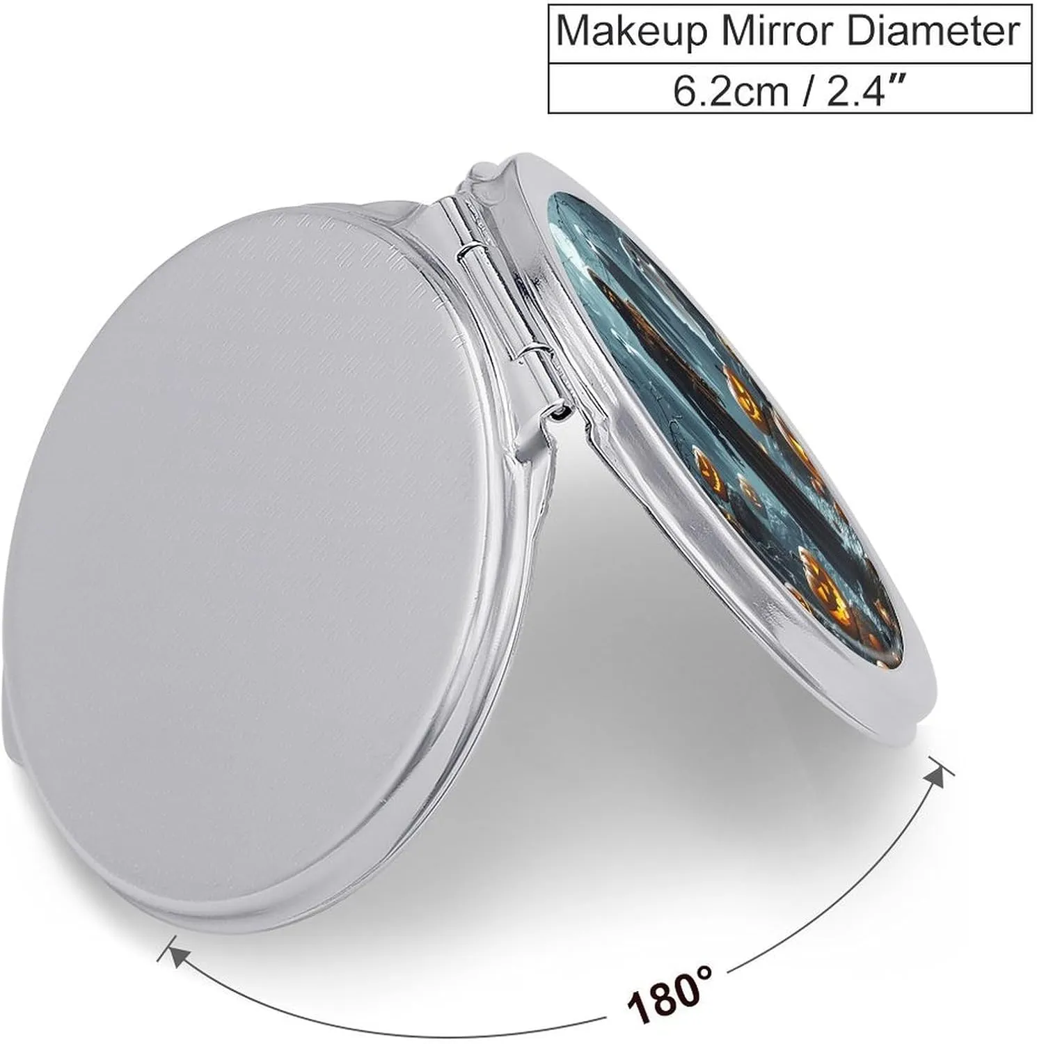 Compact Travel Makeup Mirror Small Handheld Grim Reaper Pocket Mirror 1X/2X 2-Sided Magnification Mirror Folding Vanity Mirror for Purse Handbag Gift