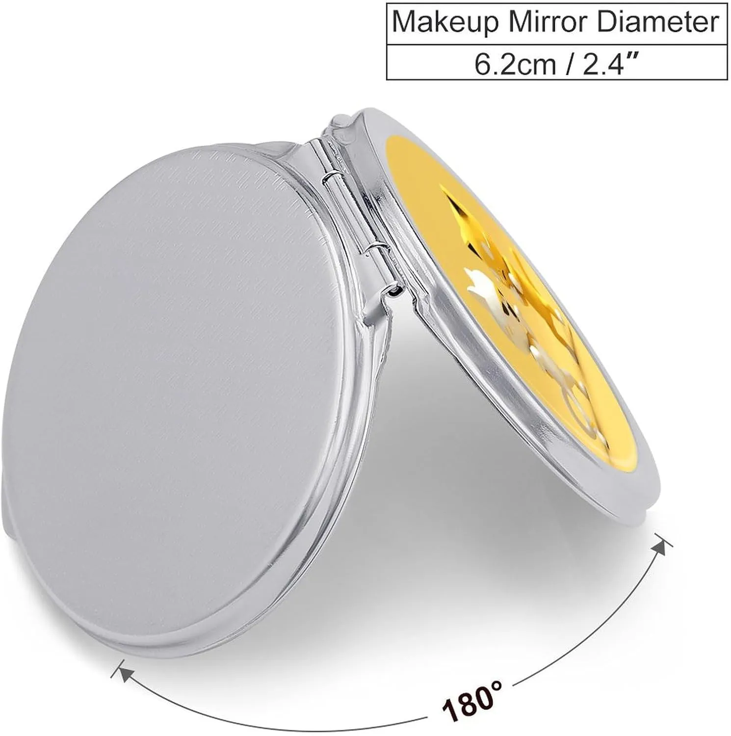 Compact Travel Makeup Mirror Small Handheld The Fight Between Two Cats Pocket Mirror 1X/2X 2-Sided Magnification Mirror Folding Vanity Mirror for Purse Handbag Gift