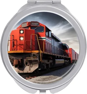 Compact Travel Makeup Mirror Small Handheld Train Pocket Mirror 1X/2X 2-Sided Magnification Mirror Folding Vanity Mirror for Purse Handbag Gift