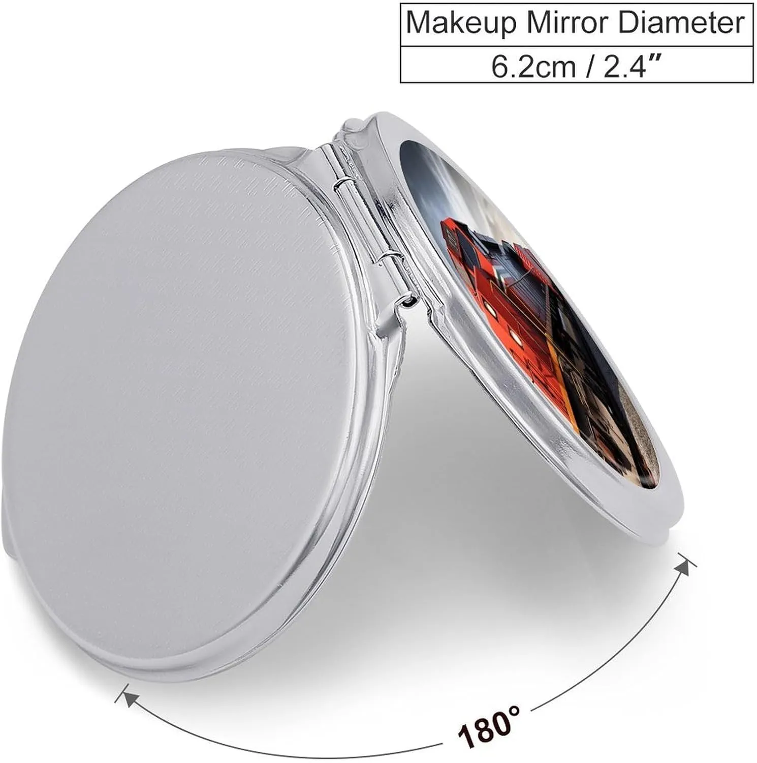 Compact Travel Makeup Mirror Small Handheld Train Pocket Mirror 1X/2X 2-Sided Magnification Mirror Folding Vanity Mirror for Purse Handbag Gift