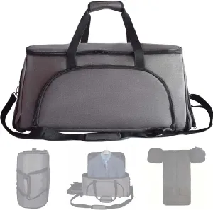 Convertible Duffle Garment Bag, Garment Duffle Bags for Travel, 4 in 1 Garment Bag with Shoulder Strap, Carry on Garment Duffel Bag for Men, Foldable Duffel Suit Bag for Business, Dark Grey