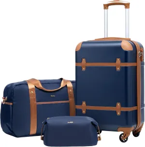 Coolife Luggage Set 3 Piece Suitcase Set Carry On Luggage PC Hardside Luggage TSA Lock Spinner Wheels Telescopic Handle