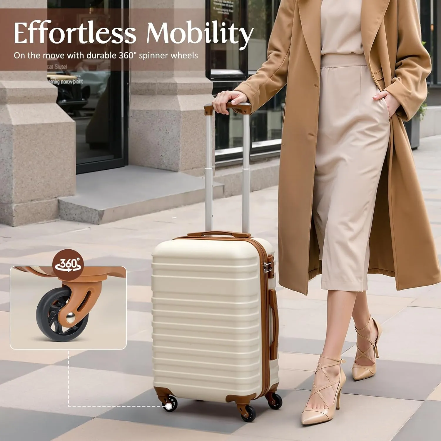 Coolife Suitcase Set 3 Piece Luggage Set Carry On Hardside Luggage with TSA Lock Spinner Wheels (Navy, 3 piece set (DB/TB/20))