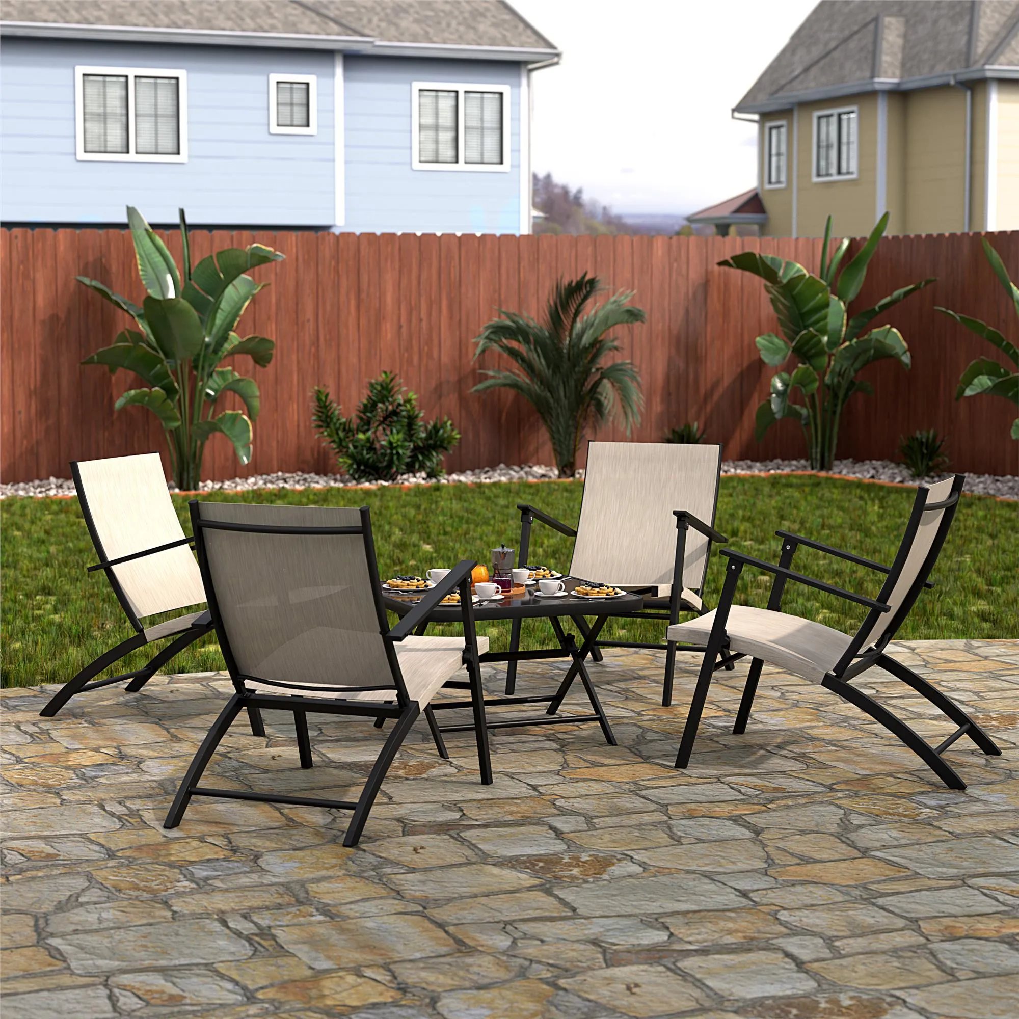 COSCO 5 - Piece Folding Sling Chat Set