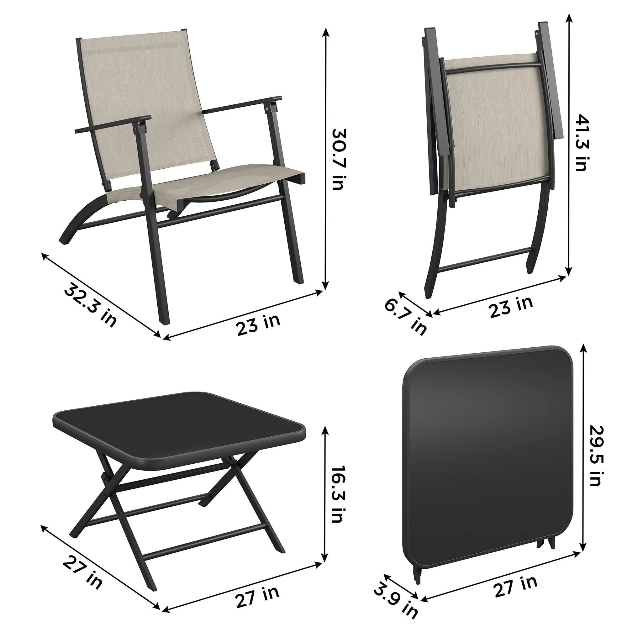 COSCO 5 - Piece Folding Sling Chat Set