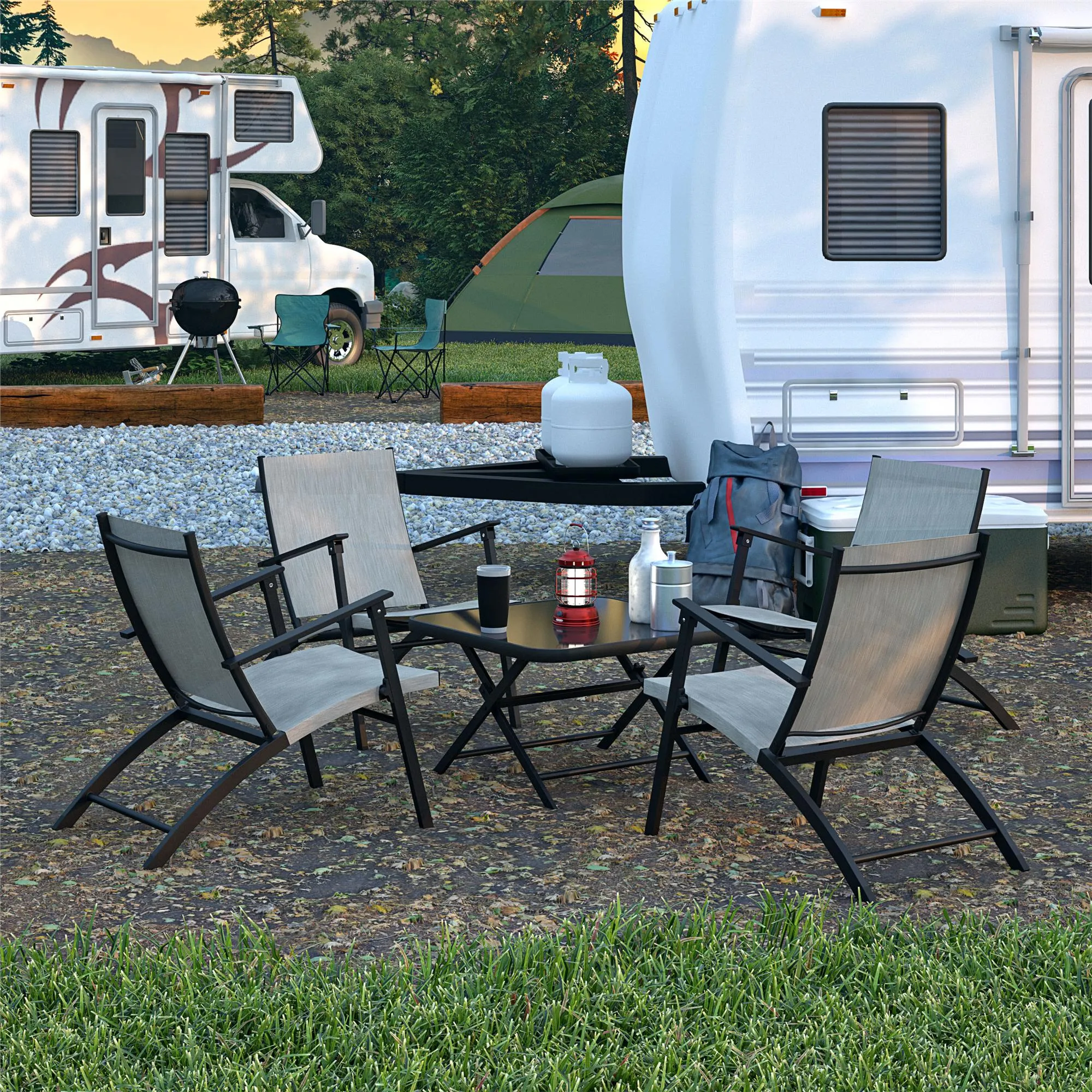 COSCO 5 - Piece Folding Sling Chat Set