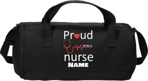 Cotton Sports Duffel Bag with Multiple Different Sport Design Choices (Black, Nurse)