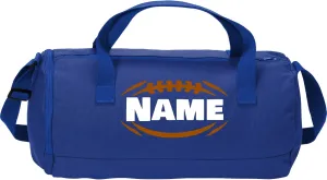 Cotton Sports Duffel Bag with Multiple Different Sport Design Choices (True Royal, Football)
