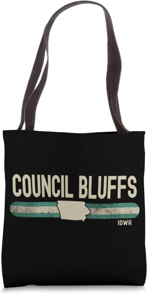 Council Bluffs IA | Iowa | Travel & 80s Style Tote Bag