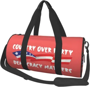 Country Over Party, Democracy Matters Duffel Bag Gym Bag Travel Sports Tote Large Foldable Beach Swim Yoga7
