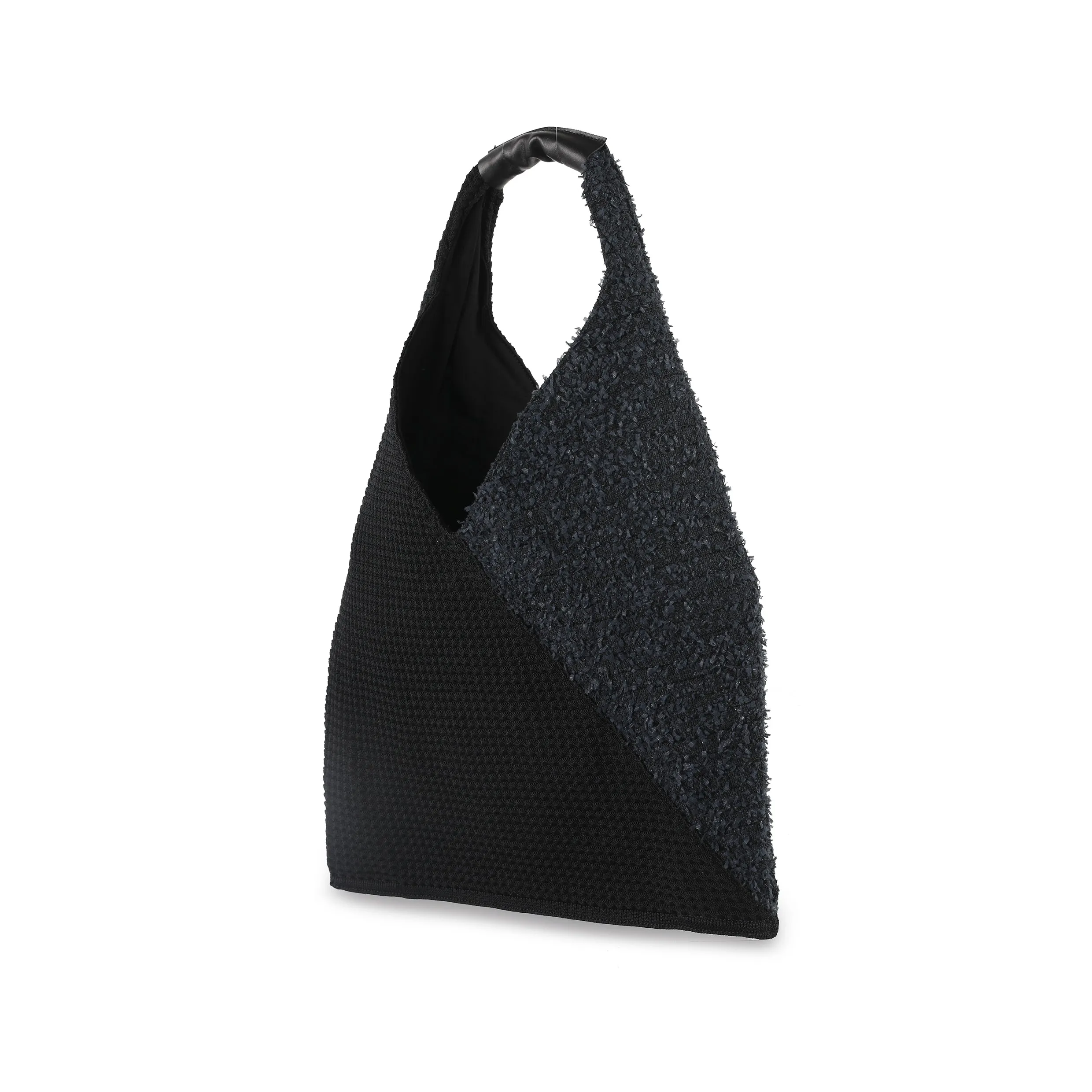 Crackles Series Snowflake Triangle Tote Black