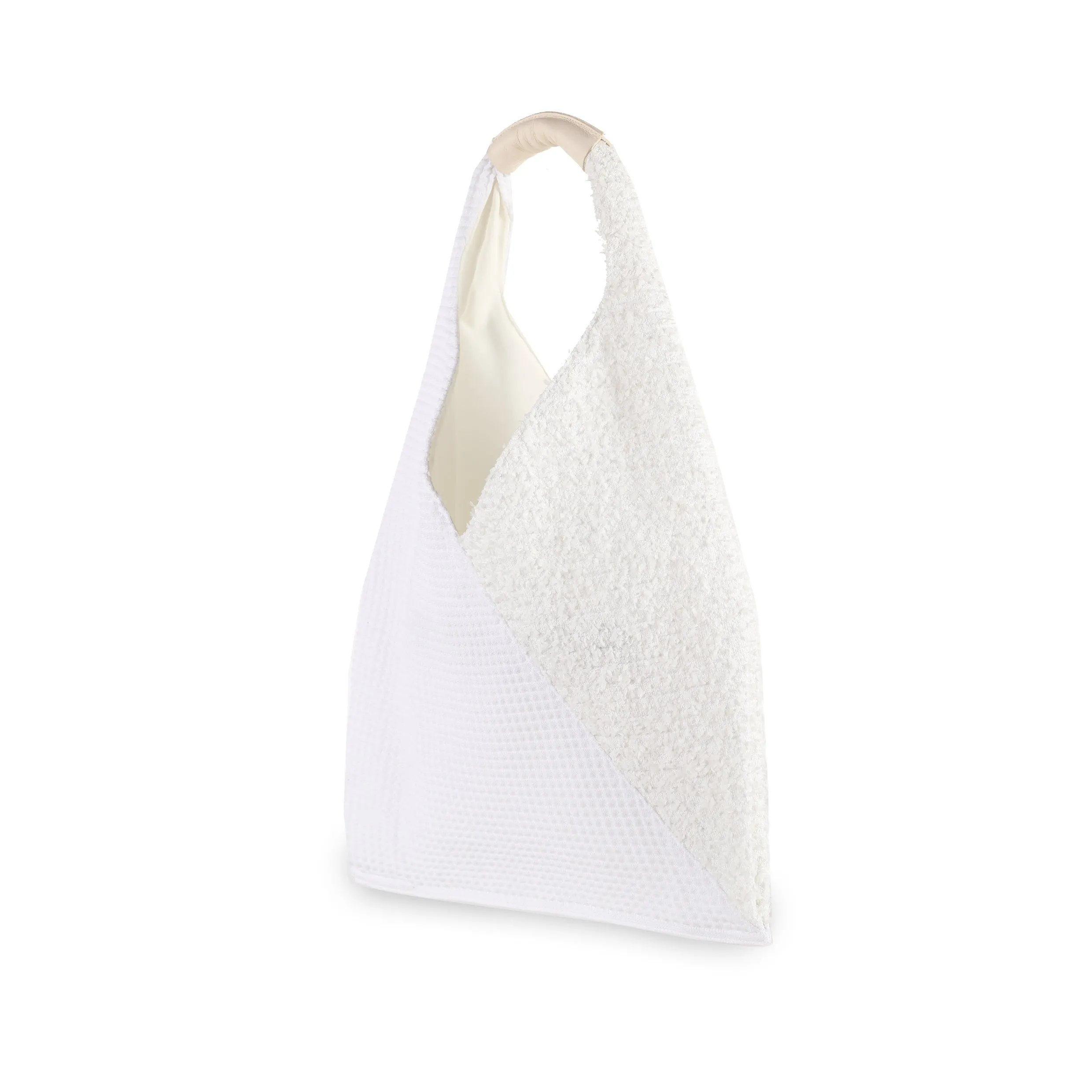Crackles Series Snowflake Triangle Tote White
