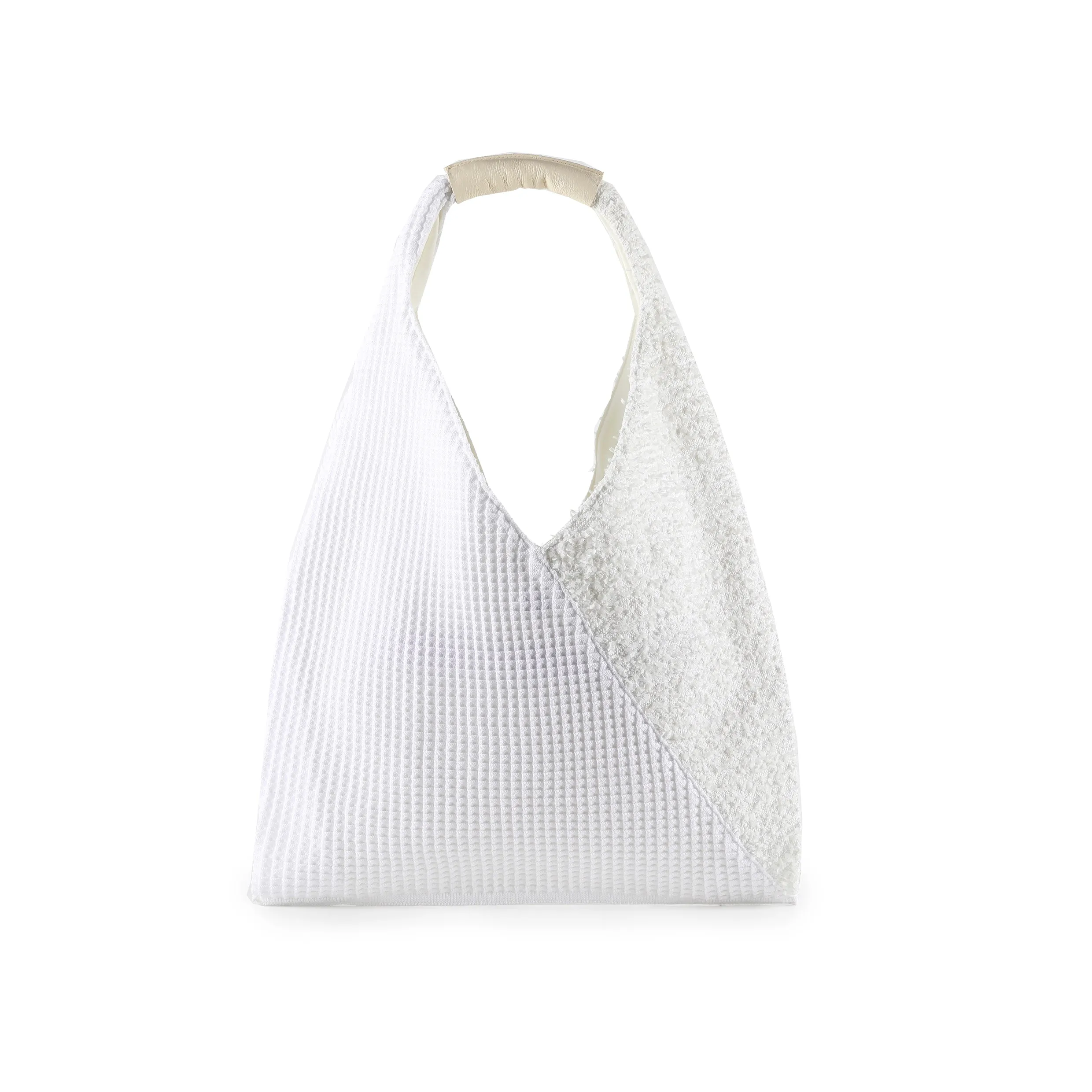 Crackles Series Snowflake Triangle Tote White
