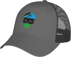 Creative Zanzibar Patriot Skull National Flag Baseball Cap Women Men Breathable Mesh Back Baseball Caps Adjustable Trucker Sun Hat Outdoor Sports Dad Hats