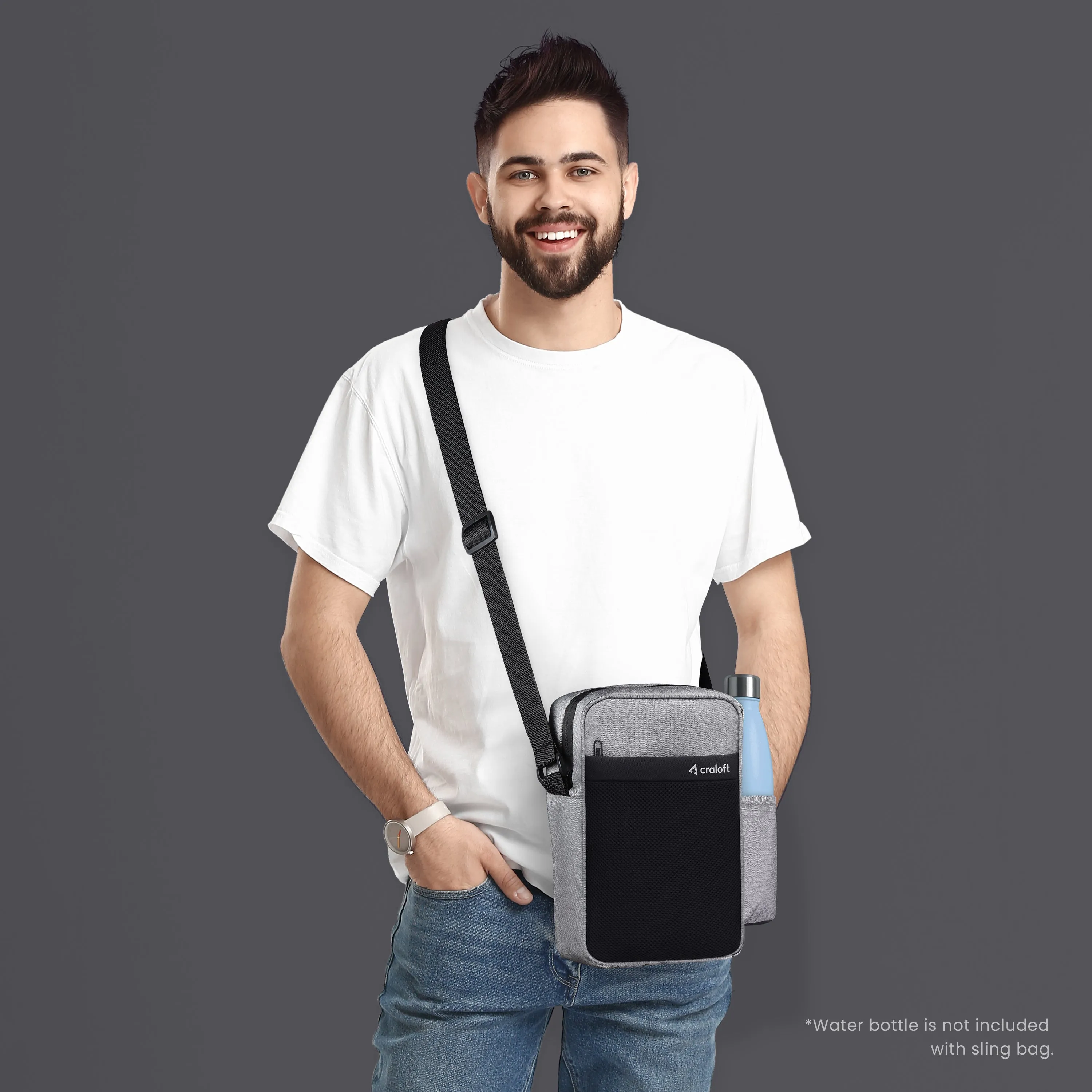 Crest Carryall S3 Sling Side Bag (Grey_Black)