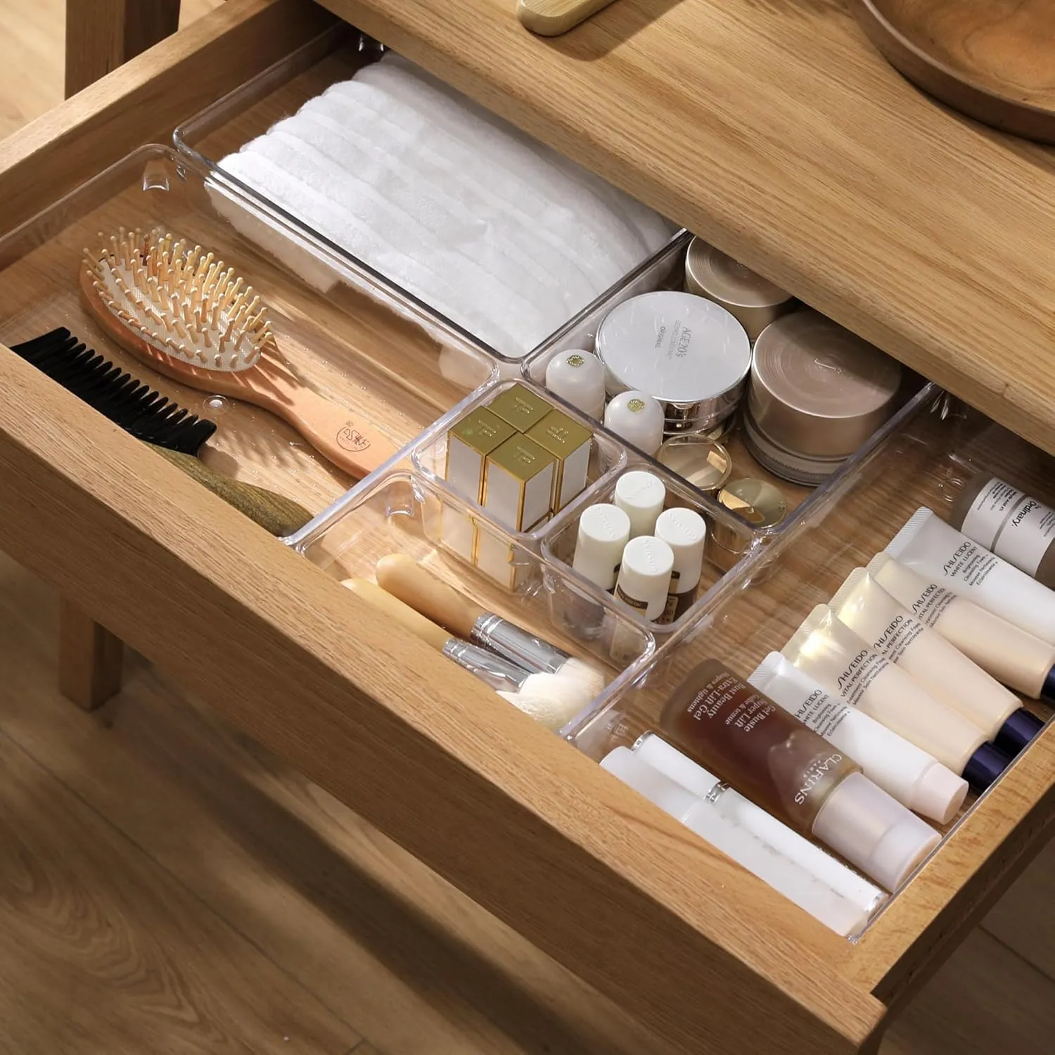 Criusia 21 Pack Large Clear Plastic Drawer Organizer Trays | BPA-Free Acrylic Organizer Bins for Large Kitchen Utensils, Bathroom, Makeup, Jewelries, Office Desk, School Supplies, Perfume