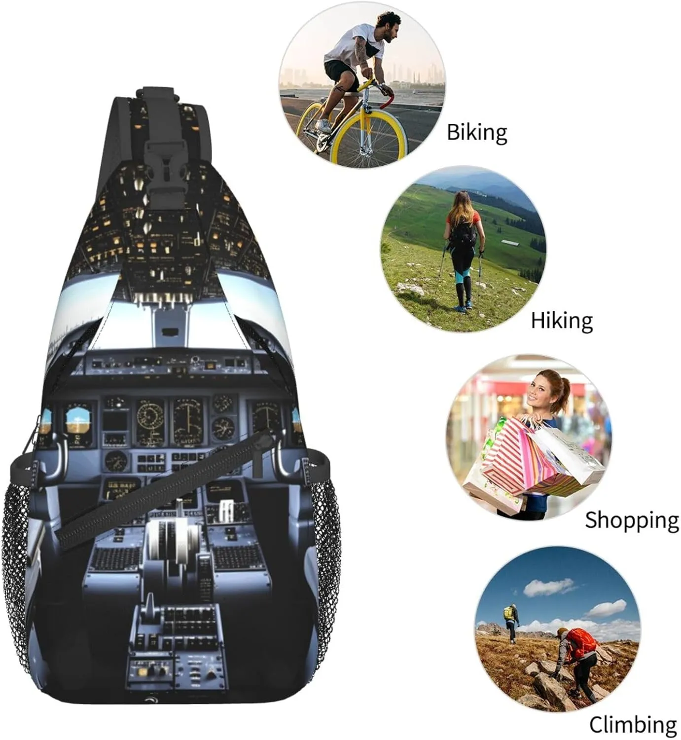 Cross Chest Bag Diagonally Sling Backpack Crossbody Shoulder Bag Beautiful Butterfly Sling Bag Travel Hiking Daypack