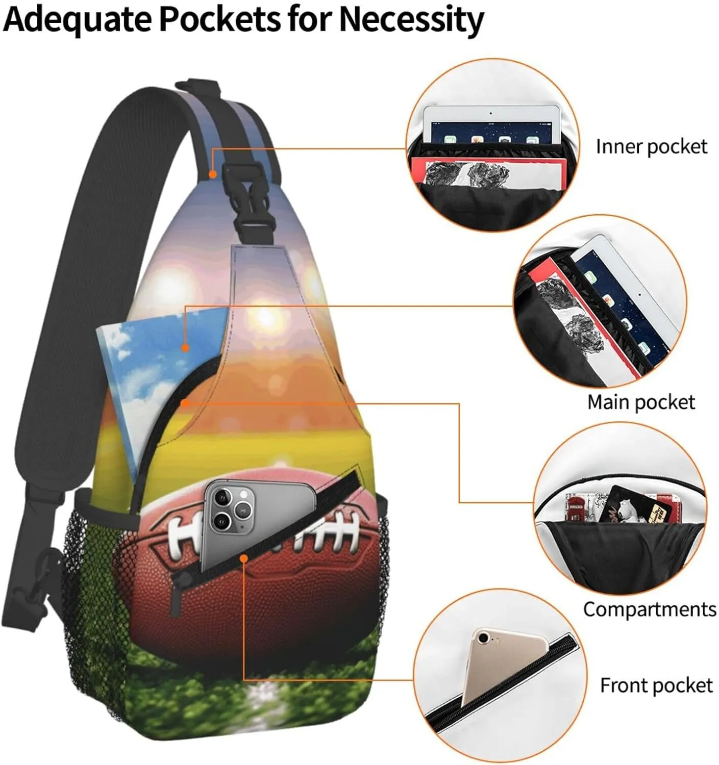Cross Chest Bag Diagonally Sling Backpack Crossbody Shoulder Bag Beautiful Butterfly Sling Bag Travel Hiking Daypack