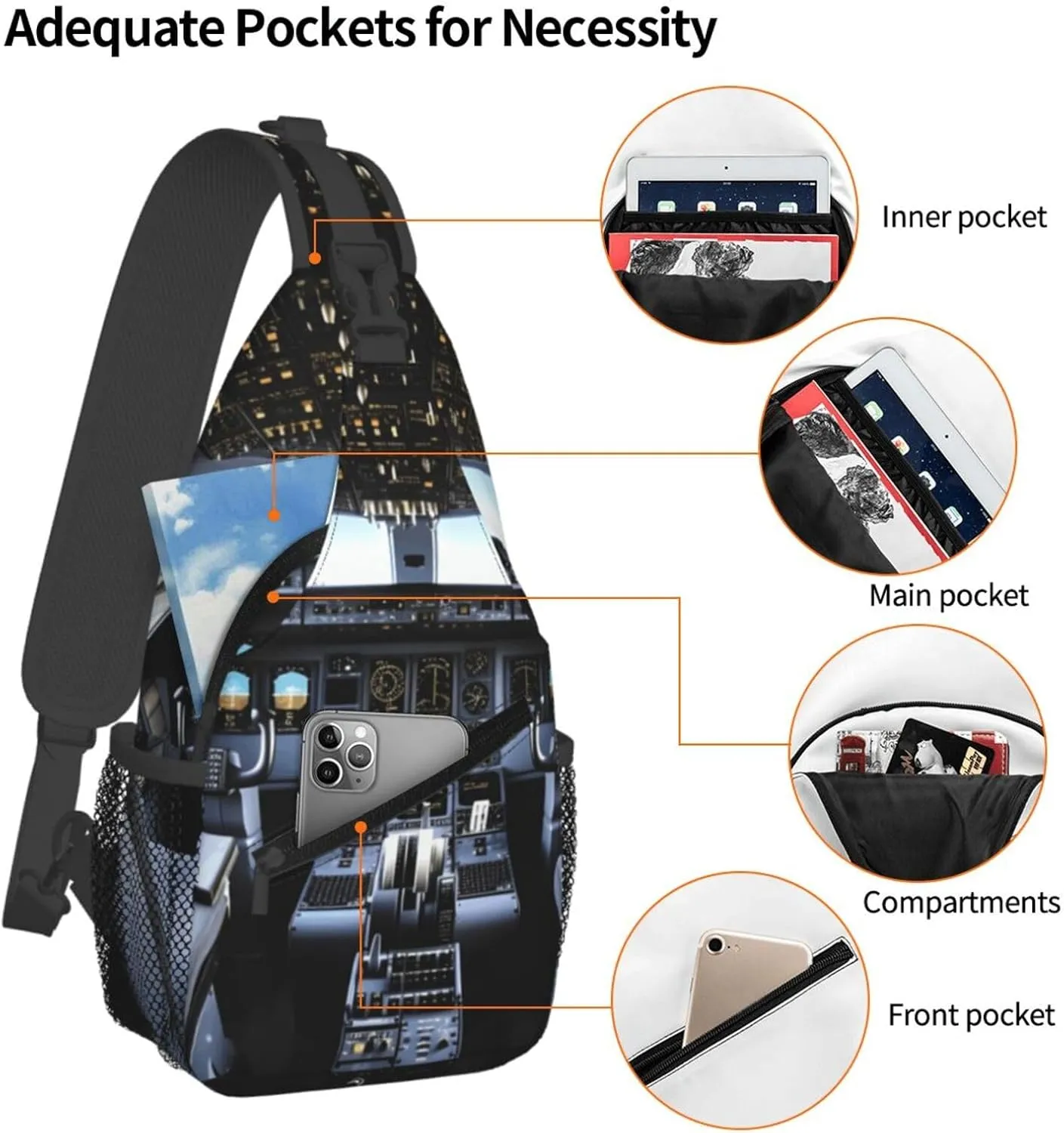 Cross Chest Bag Diagonally Sling Backpack Crossbody Shoulder Bag Beautiful Butterfly Sling Bag Travel Hiking Daypack
