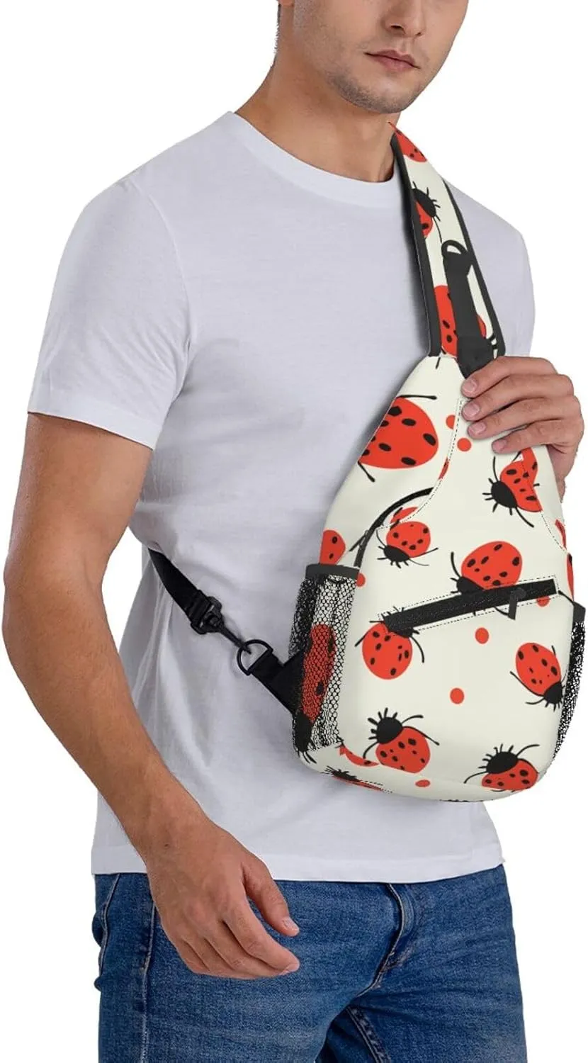 Cross Chest Bag Diagonally Sling Backpack Crossbody Shoulder Bag Lotus and Black Zen Stones Sling Bag Travel Hiking Daypack