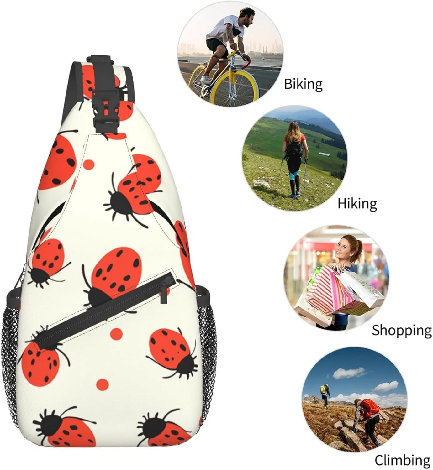 Cross Chest Bag Diagonally Sling Backpack Crossbody Shoulder Bag Lotus and Black Zen Stones Sling Bag Travel Hiking Daypack