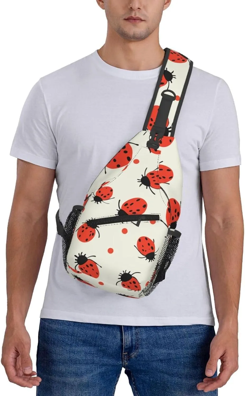 Cross Chest Bag Diagonally Sling Backpack Crossbody Shoulder Bag Lotus and Black Zen Stones Sling Bag Travel Hiking Daypack