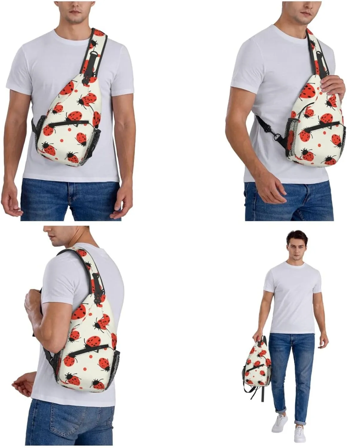 Cross Chest Bag Diagonally Sling Backpack Crossbody Shoulder Bag Lotus and Black Zen Stones Sling Bag Travel Hiking Daypack
