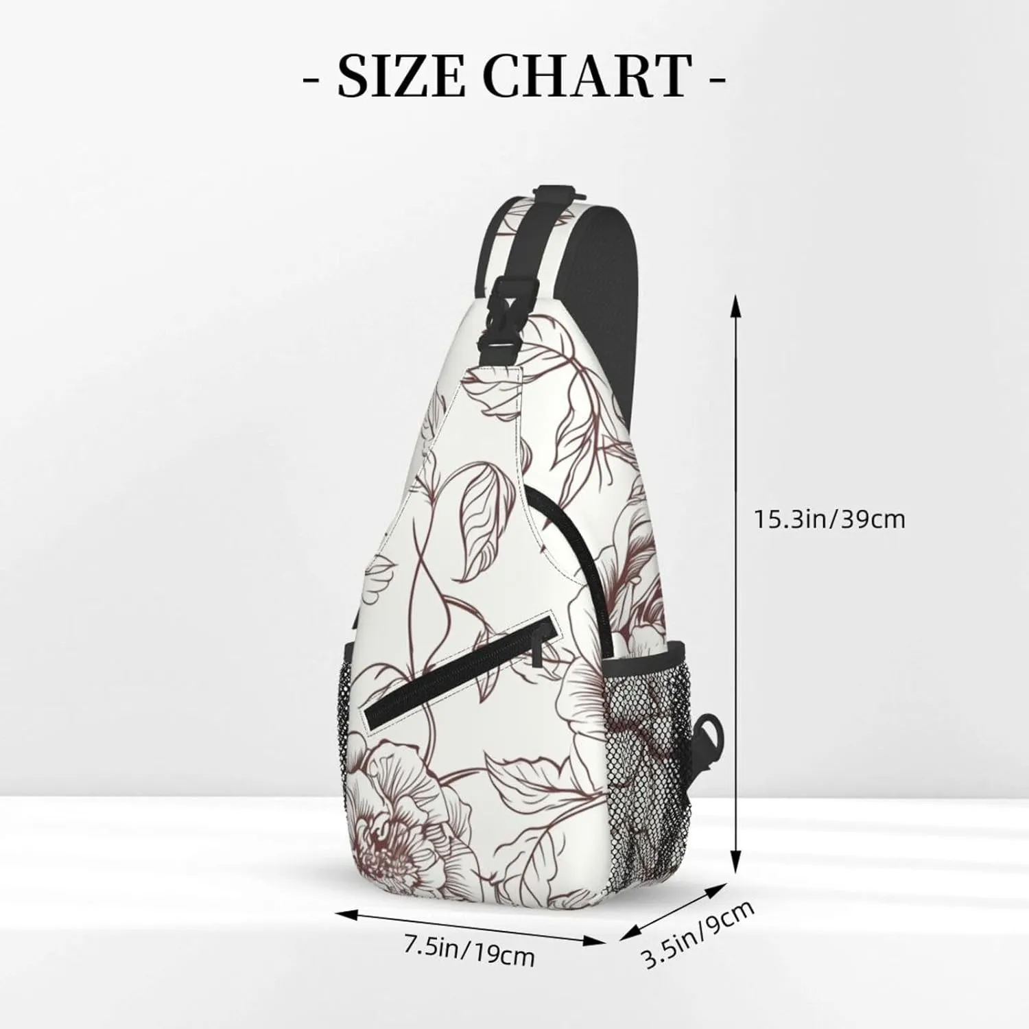 Cross Chest Bag Diagonally Sling Backpack Crossbody Shoulder Bag Lotus and Black Zen Stones Sling Bag Travel Hiking Daypack