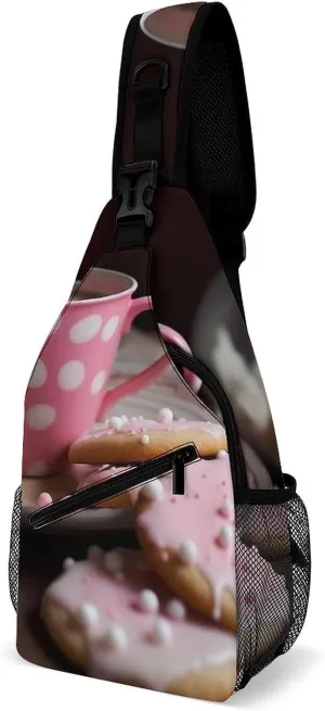Cross Chest Bag Diagonally Sling Backpack Crossbody Shoulder Bags A Glass of Hot Milk Sling Bag Travel Hiking Daypack