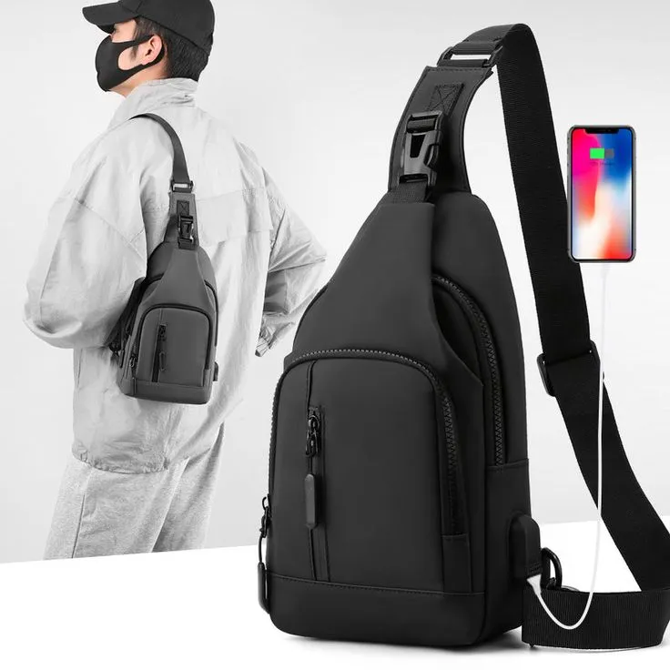 Crossbody Bag for Men, Stylish Chest Shoulder Bag for Men & Women, Adjustable Strap for Commuting Travel Outdoor Activities
