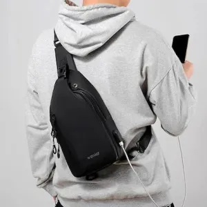 Crossbody Bag for Men, Stylish Chest Shoulder Bag for Men & Women, Adjustable Strap for Commuting Travel Outdoor Activities