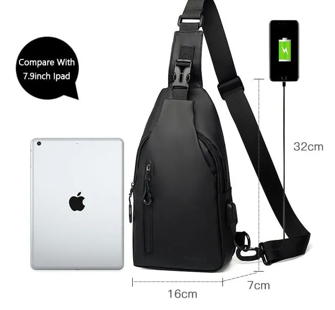 Crossbody Bag for Men, Stylish Chest Shoulder Bag for Men & Women, Adjustable Strap for Commuting Travel Outdoor Activities