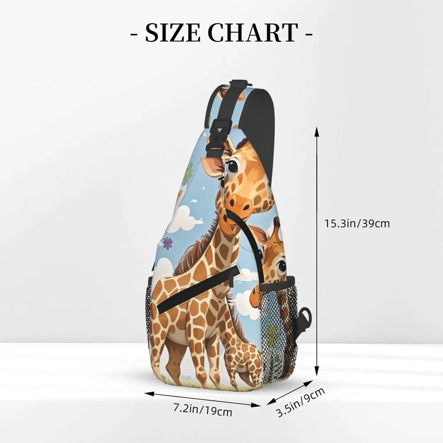 Crossbody Bag for Women Men Cute Wild Cartoon Giraffes Chest Bag Crossbody Sling Bag Adjustable Shoulder Bag