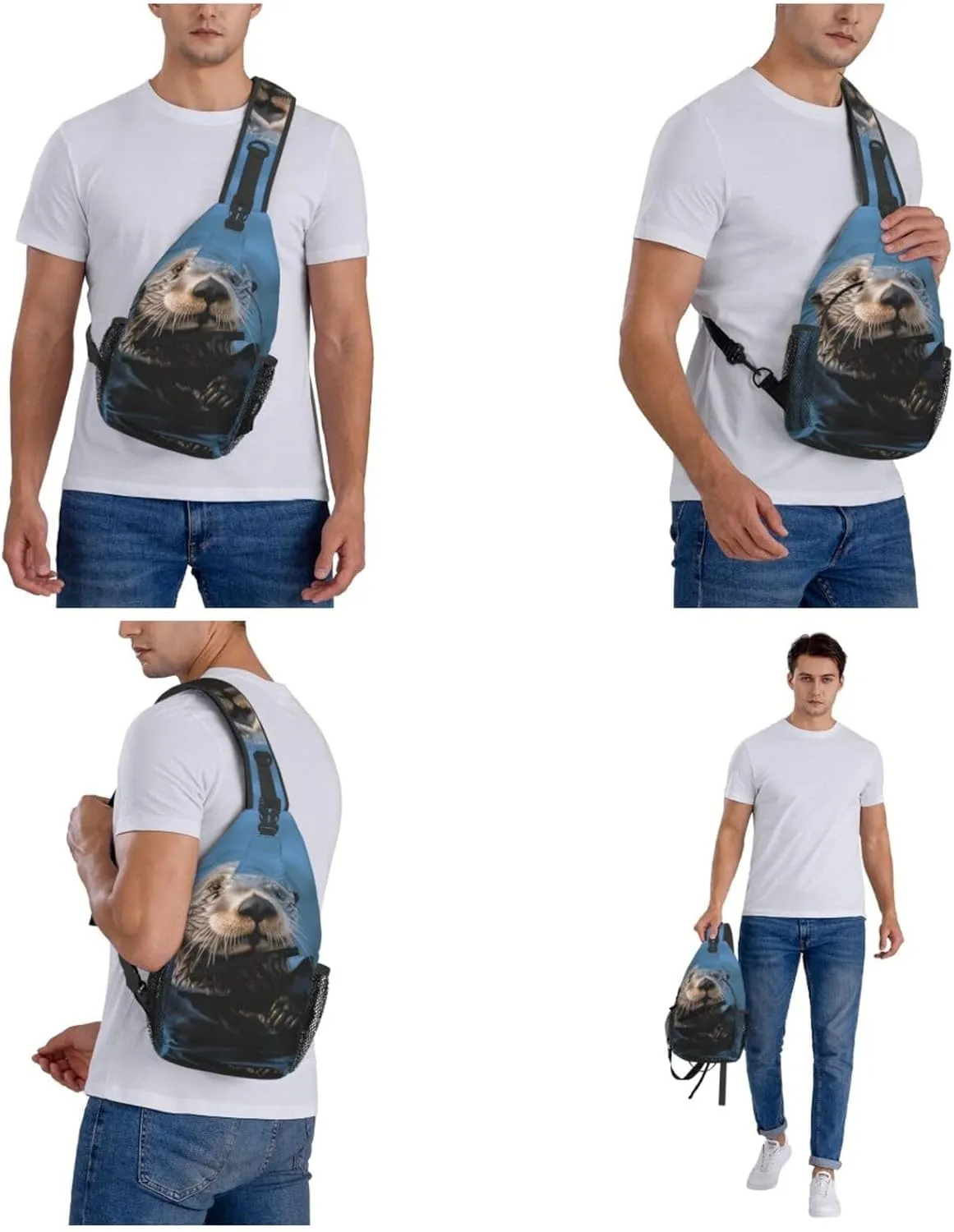 Crossbody Bag for Women Men Sea Otter_76286114 Chest Bag Crossbody Sling Bag Adjustable Shoulder Bag