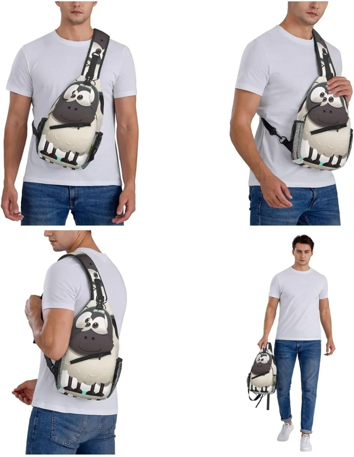 Crossbody Bag for Women Men Sheep_77725284 Chest Bag Crossbody Sling Bag Adjustable Shoulder Bag