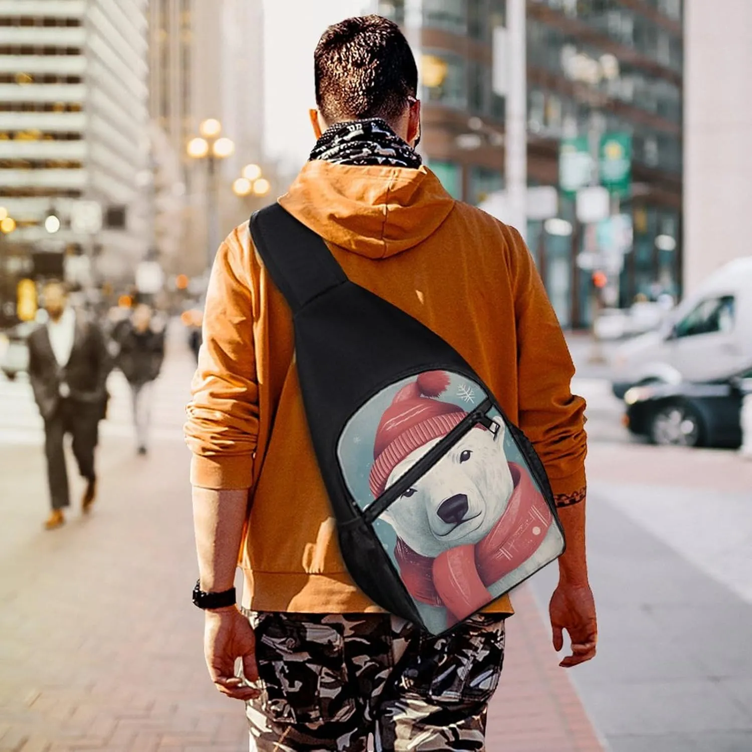 Crossbody Bag for Women Men Sling Bag A Hand Drawn Tiger Chest Bag Crossbody Adjustable Shoulder Bag