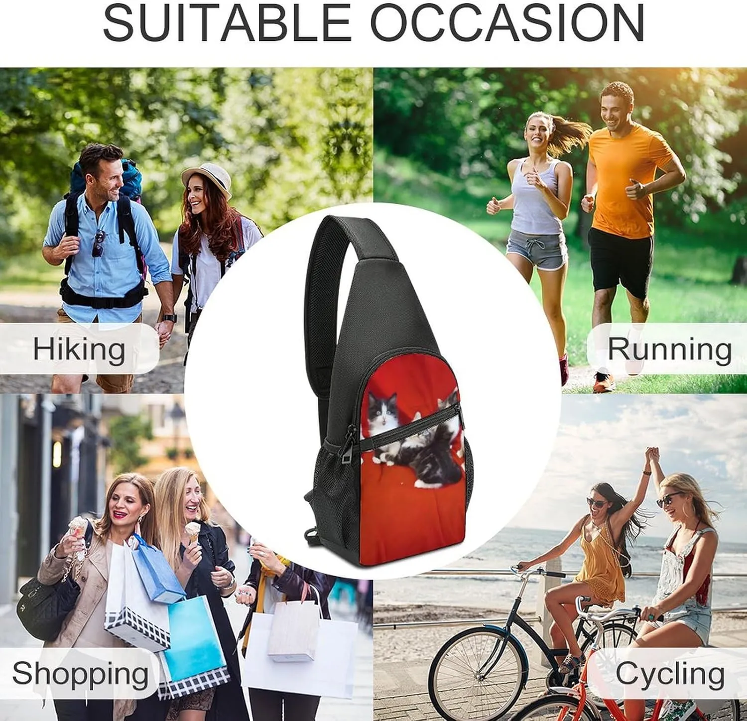 Crossbody Bag for Women Men Sling Bag African Mud Cloth Tribal Chest Bag Crossbody Adjustable Shoulder Bag