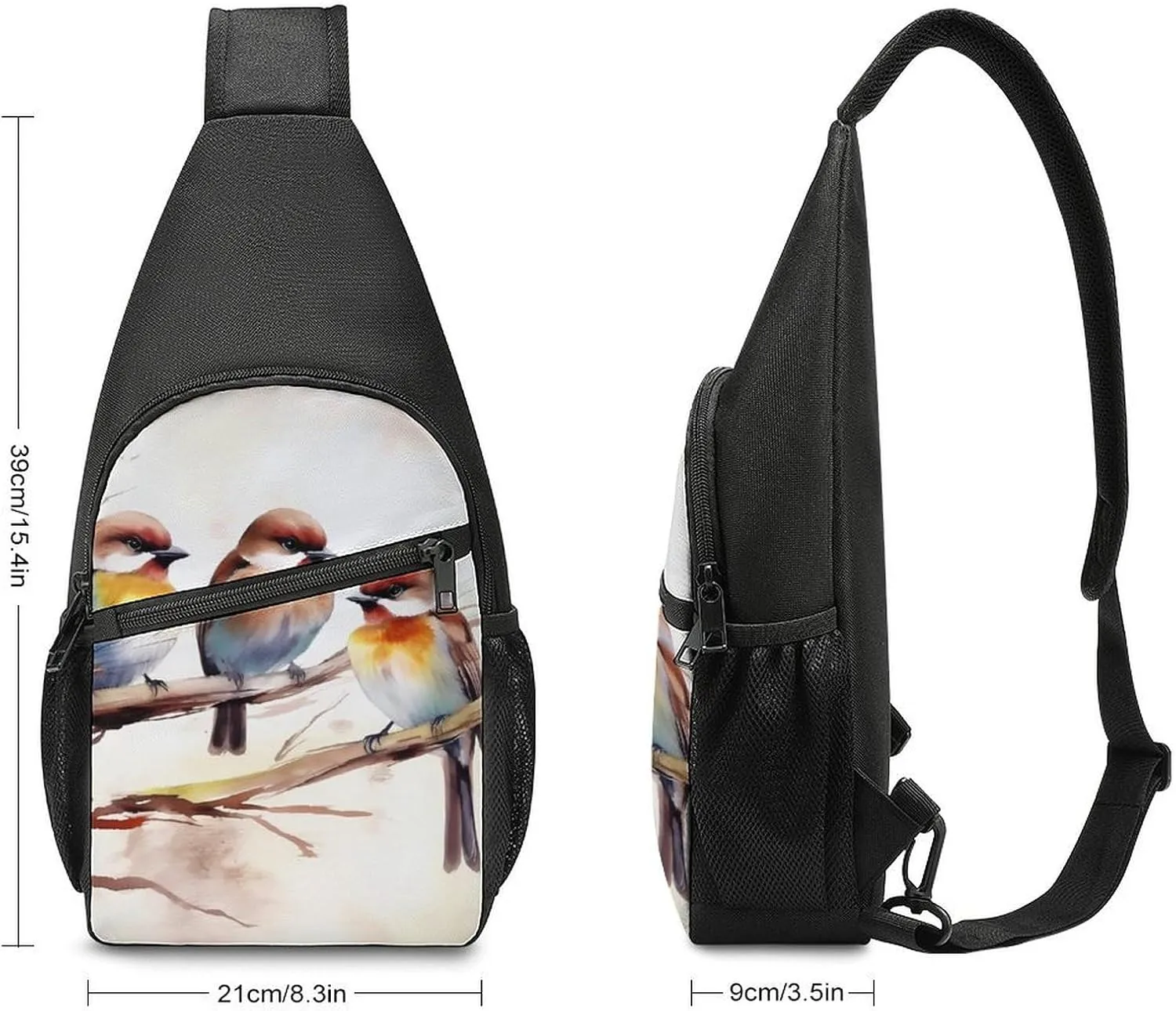 Crossbody Bag for Women Men Sling Bag Black And White Tiger Chest Bag Crossbody Adjustable Shoulder Bag
