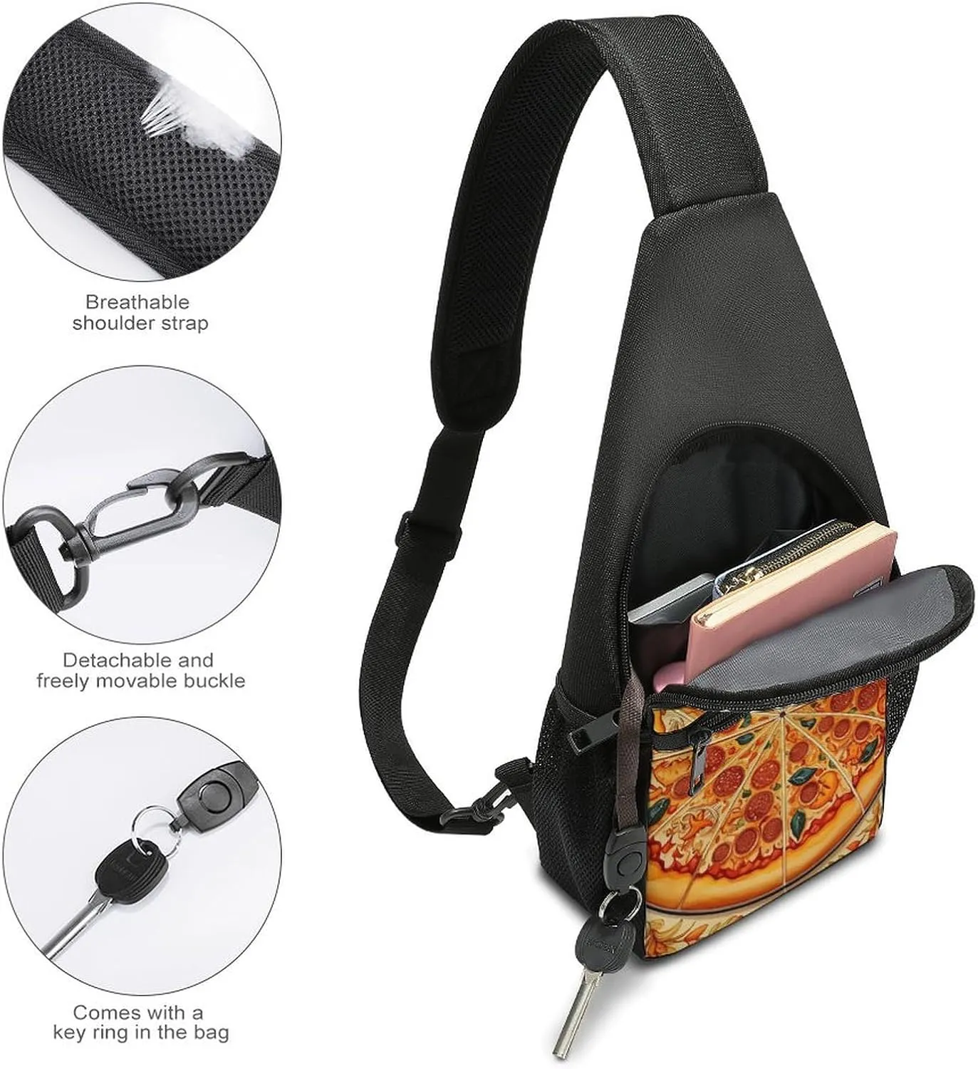 Crossbody Bag for Women Men Sling Bag Cool Dolphin Chest Bag Crossbody Adjustable Shoulder Bag