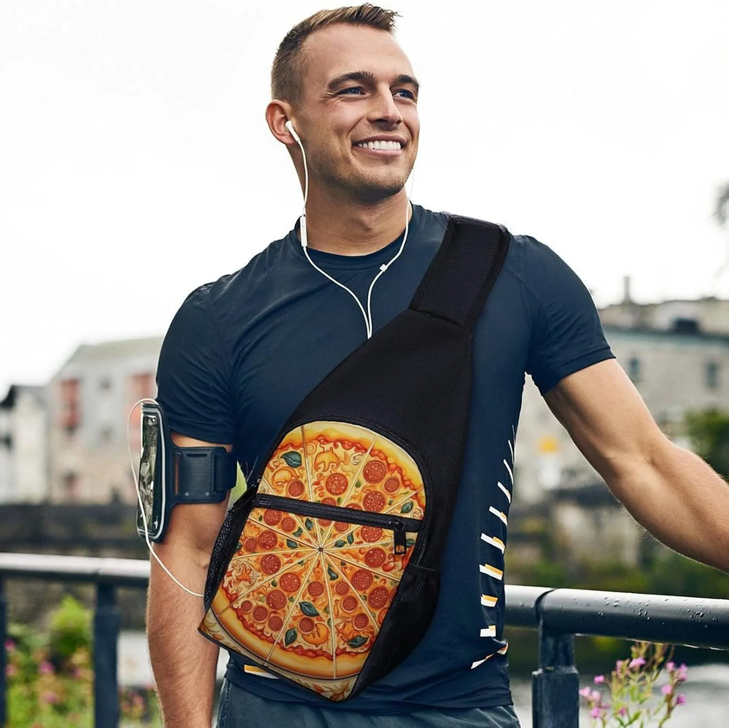Crossbody Bag for Women Men Sling Bag Cool Dolphin Chest Bag Crossbody Adjustable Shoulder Bag