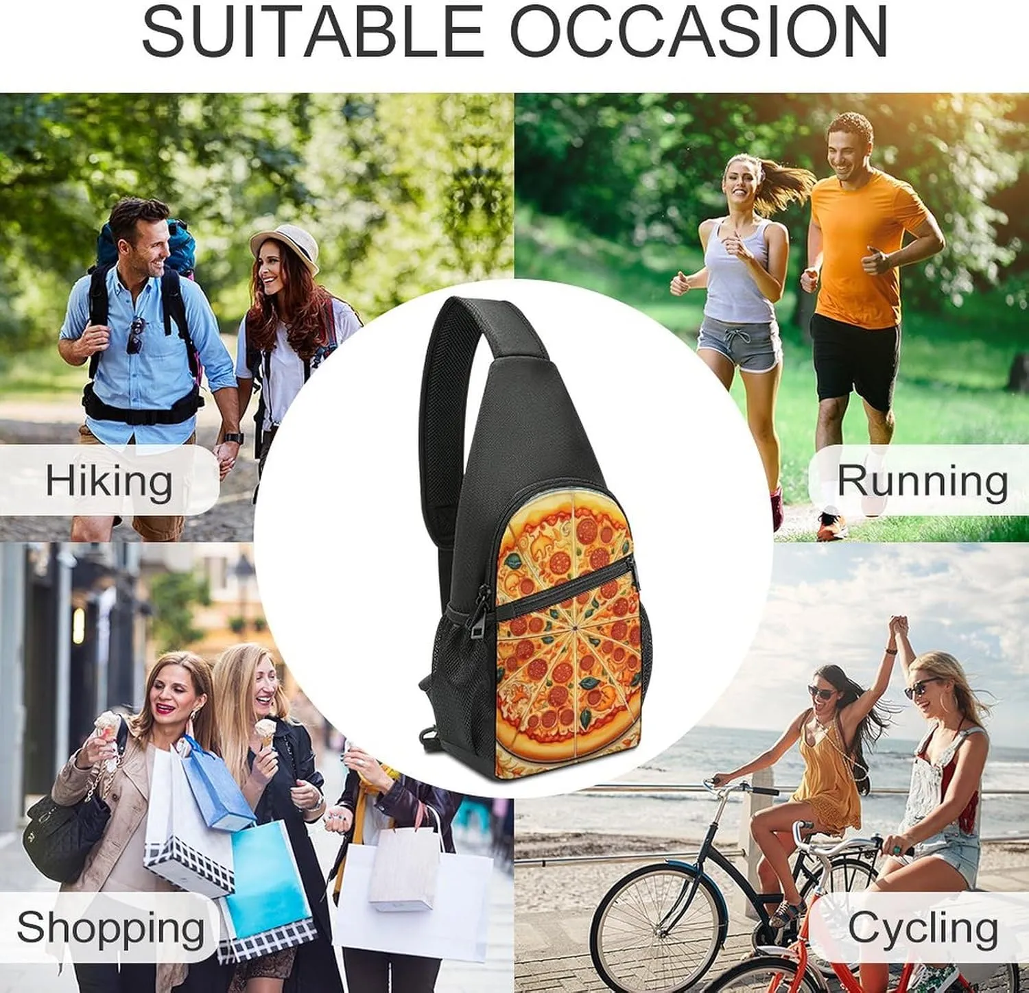 Crossbody Bag for Women Men Sling Bag Cool Dolphin Chest Bag Crossbody Adjustable Shoulder Bag