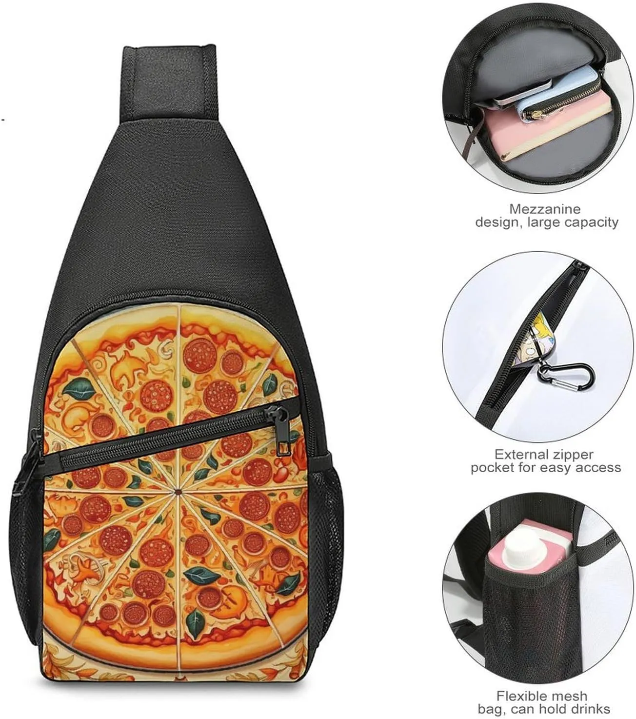 Crossbody Bag for Women Men Sling Bag Cool Dolphin Chest Bag Crossbody Adjustable Shoulder Bag