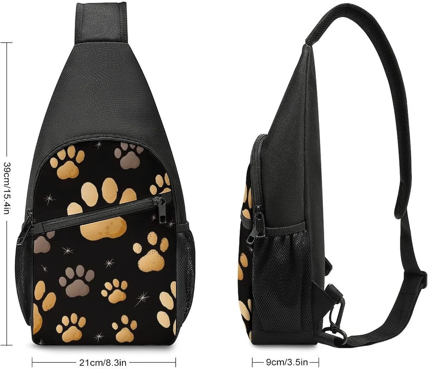Crossbody Bag for Women Men Sling Bag Dog Paw Print Chest Bag Crossbody Adjustable Shoulder Bag