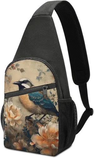 Crossbody Bag for Women Men Sling Bag Fish And Umbrella Chest Bag Crossbody Adjustable Shoulder Bag