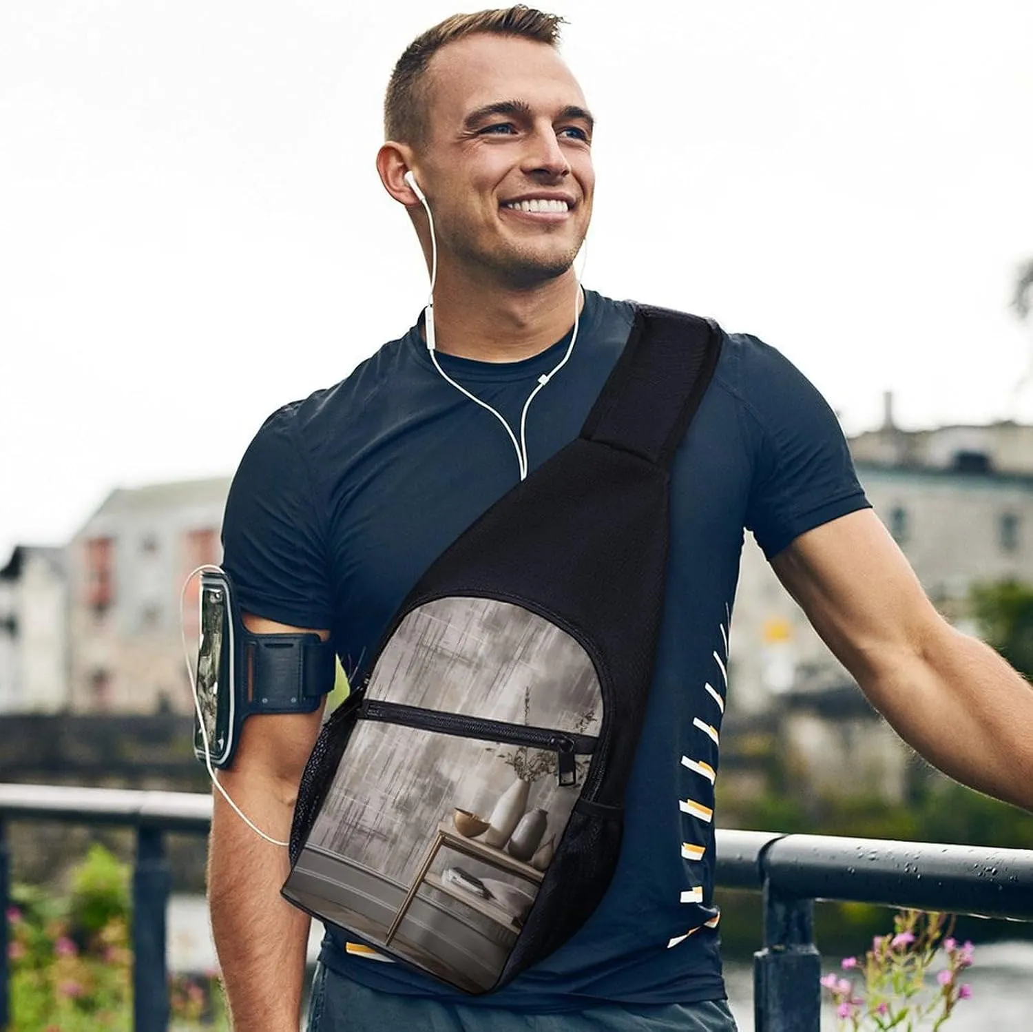 Crossbody Bag for Women Men Sling Bag Floating in The Chest Bag Crossbody Adjustable Shoulder Bag