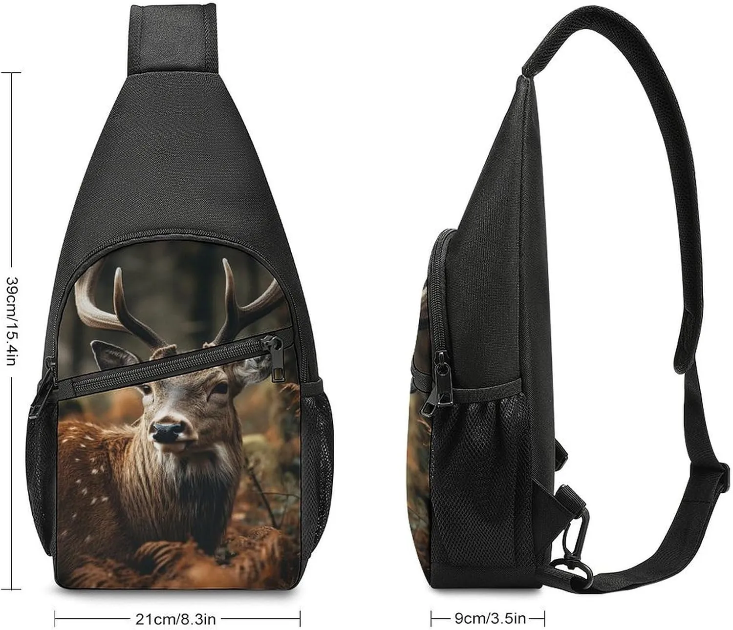 Crossbody Bag for Women Men Sling Bag Wild Elk Chest Bag Crossbody Adjustable Shoulder Bag