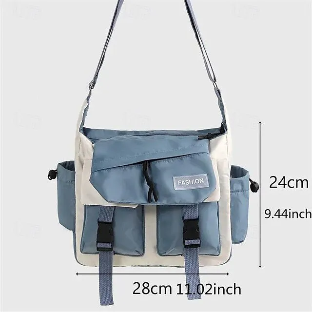 Crossbody Bag School Backpacks Messenger Bag Shoulder Strap Contrast Color Design Back to College Gifts
