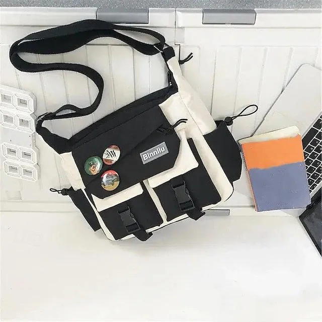 Crossbody Bag School Backpacks Messenger Bag Shoulder Strap Contrast Color Design Back to College Gifts