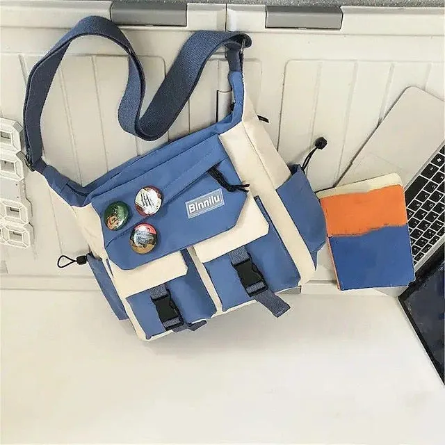 Crossbody Bag School Backpacks Messenger Bag Shoulder Strap Contrast Color Design Back to College Gifts